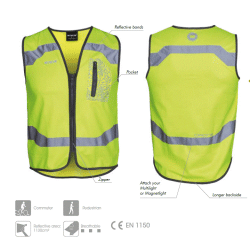 Fluo jas met rits en borstzakje - Fluojas EN 1150 certificaat
