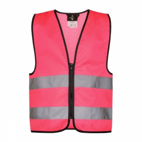 Fluo vestje kinderen met rits - CE EN 1150 Fluo vestje kinderen met rits - CE EN 1150