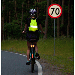 Fluo sportzakje WOWOW met reflecterende strook 5 cm - CE EN 13356