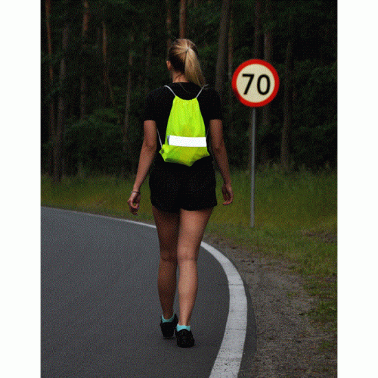 Fluo sportzakje (6 kleurenvariaties) met reflecterende strook 5 cm - CE EN 13356 Fluo sportzakje (6 kleurenvariaties) met reflecterende strook 5 cm - CE EN 13356